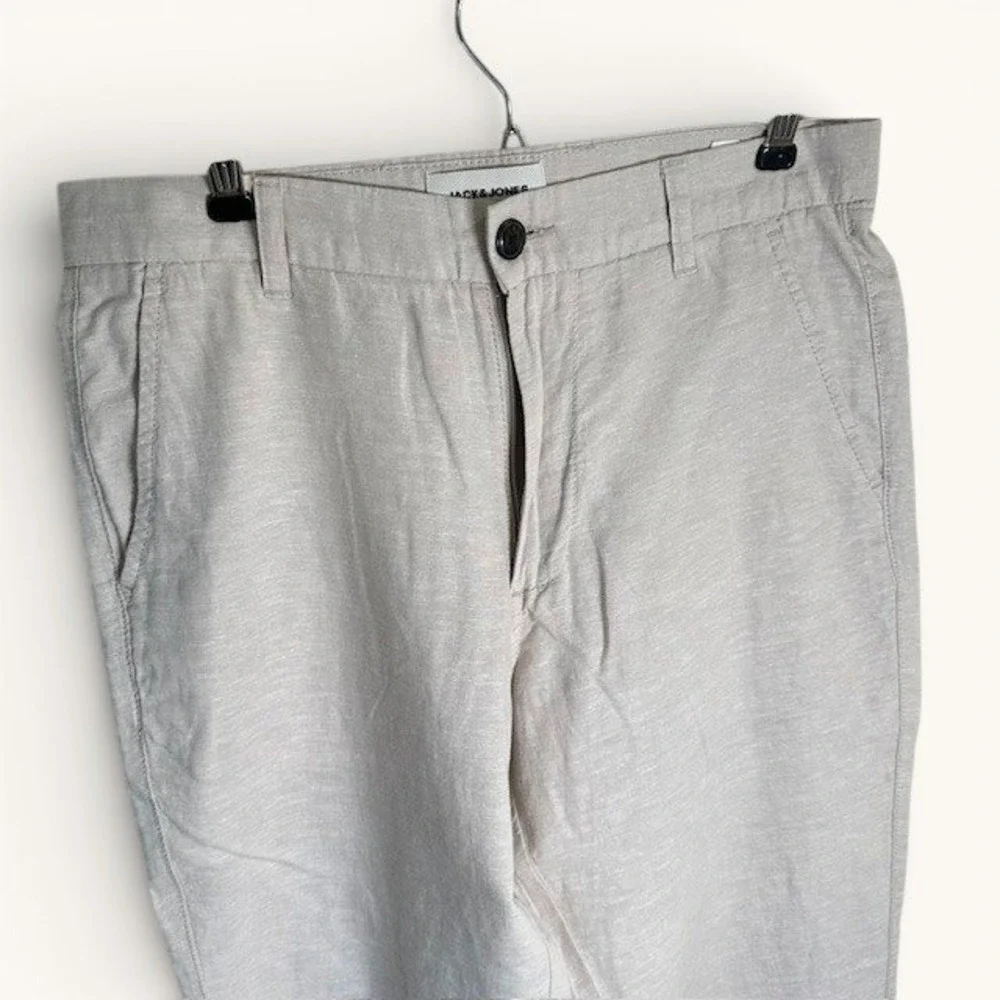 Jack & Jones Tapered Fit Linen Chino Pants | Modern Classic | Khaki | 30x32 NWT